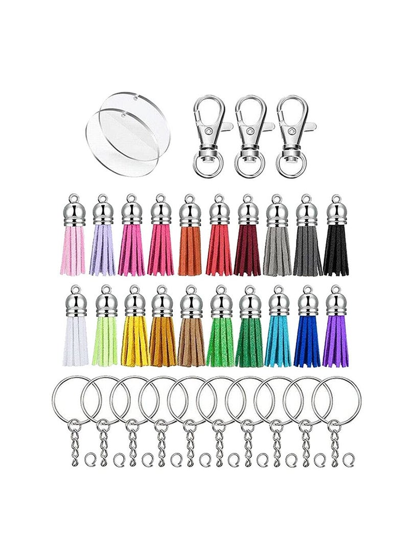 DIY Crafts - DIY Crafts Tassels for Crafts Keychain Tassel Set Including Tassels Lobster Clasp Keychain Keychain Rings Bulk for Acrylic Blank Key chains Shrinky Do it YourSelf - Image 1