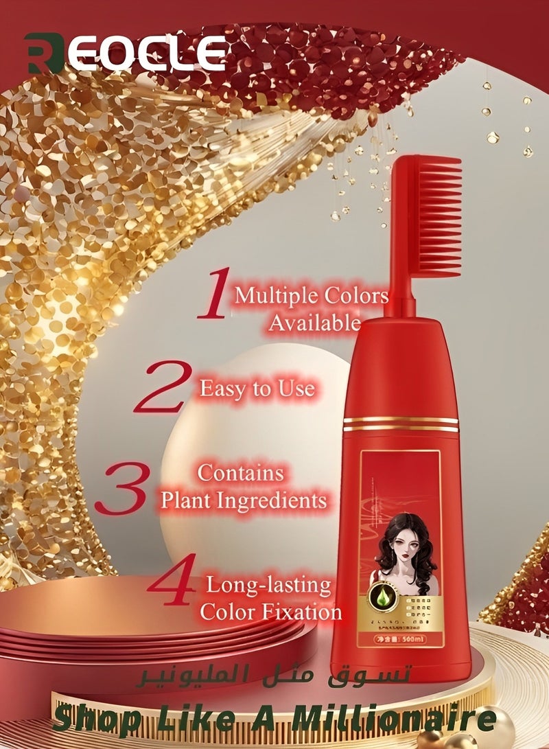 ريوكل صبغة شعر نباتية مستخلص نباتي نقي لتلوين الشعر صبغة شعر سوداء صبغة شعر نباتية جديدة لتغطية الشعر الأبيض - Image 4
