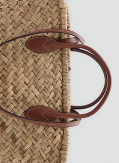 MANGO Large Double-Handle Natural Fibre Basket Tote  - Image 4