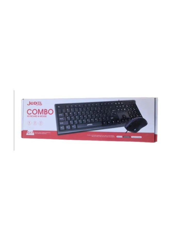 JeDEL Keyboard + Mouse JEDEL G17 Arabic + English wired usb cable - Image 4
