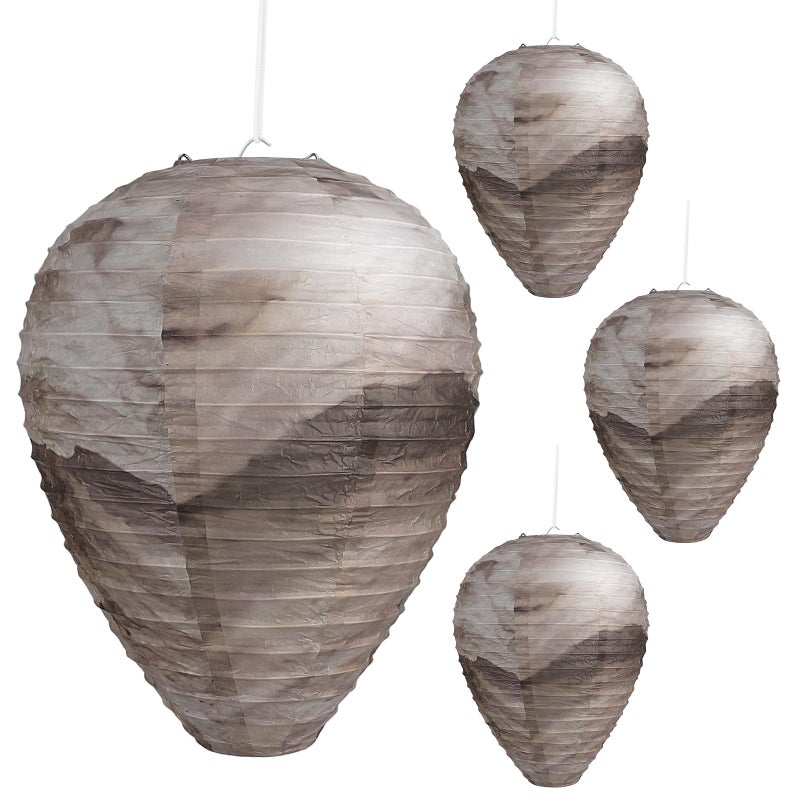 KALKAL 2026 Upgraded 4 Pcs Wasp Nest Decoy More Realistic Outdoor Hanging Fake Wasp Nest for Patio Garden Yard Eaves Home - Image 2