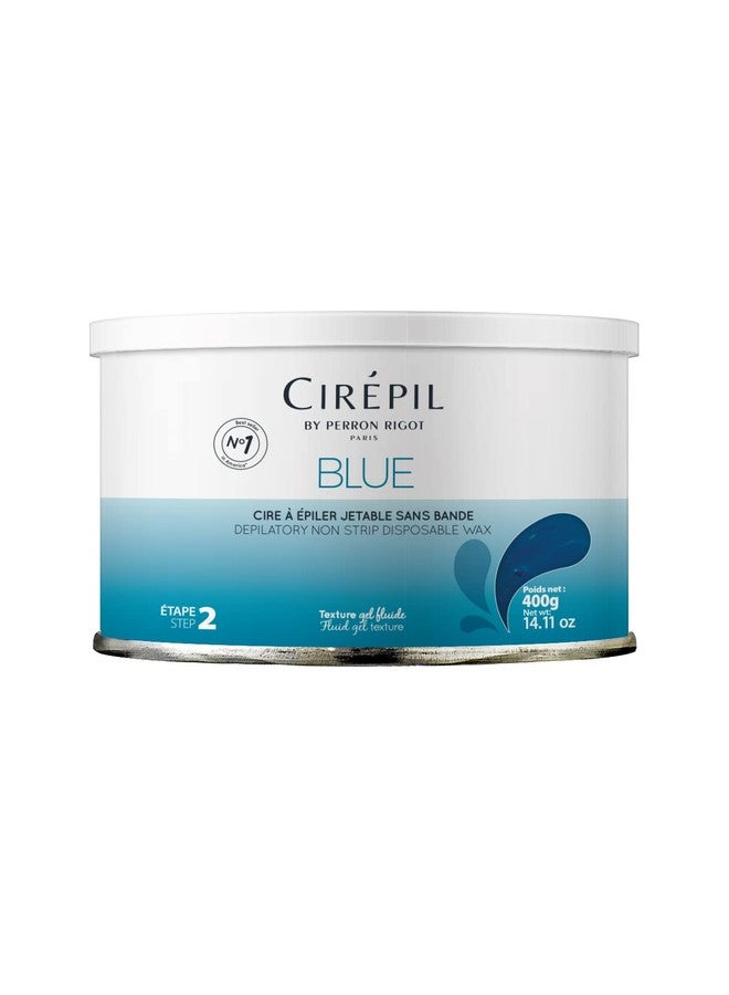 Cirepil - Blue - 400g / 14.11 oz Wax Tin - All-Purpose & Unscented - Perfect for Sensitive Skin - Disposable Blue Wax Refill Bag - Fluid Gel Texture, Easy Removal, Peel-Off Wax - No Strip Needed - Image 1