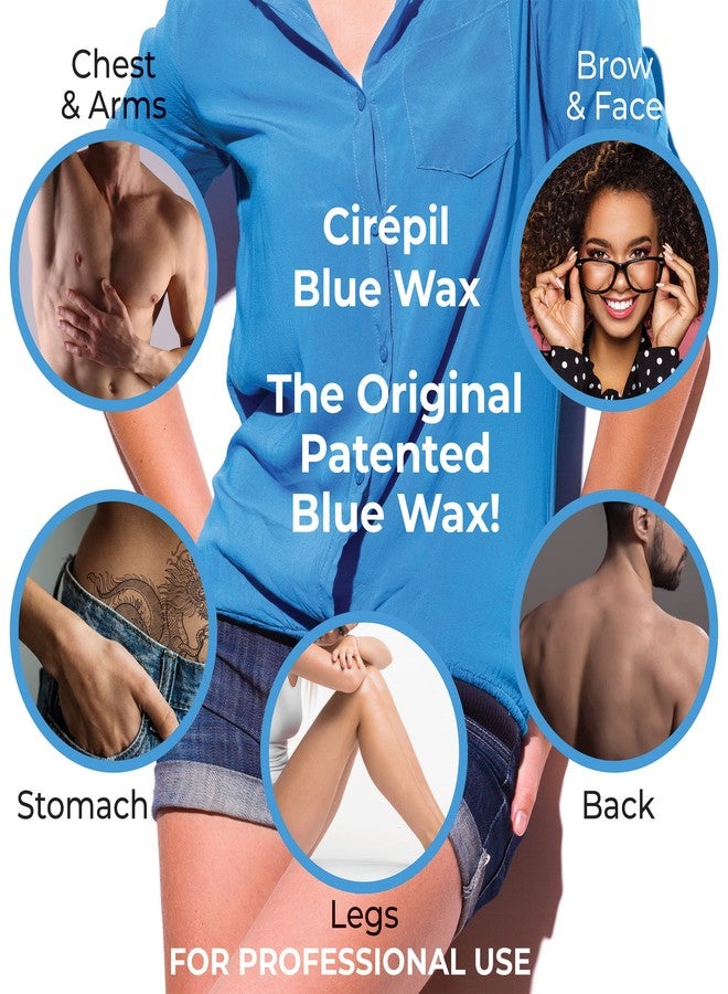 Cirepil - Blue - 400g / 14.11 oz Wax Tin - All-Purpose & Unscented - Perfect for Sensitive Skin - Disposable Blue Wax Refill Bag - Fluid Gel Texture, Easy Removal, Peel-Off Wax - No Strip Needed - Image 2