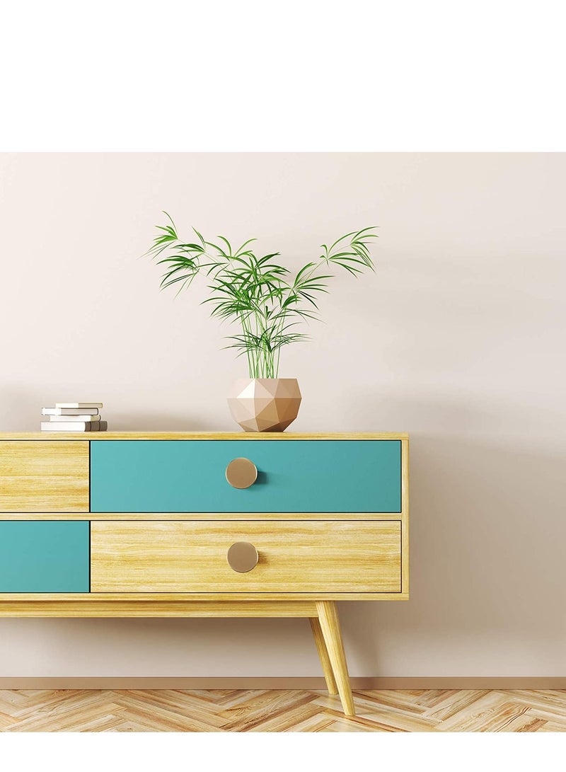 SOLARAE 4 Pcs Solid Brass Round Single Hole Small Handle, Cupboard Door Knob with Screws, Home Decorating for Wardrobe, Cabinet Doors, Gold (20mm x 25mm) - Image 2