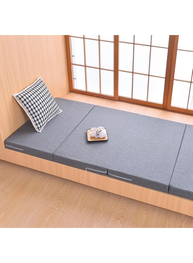 VITION Folding Foam Mattress, 8cm Thick Tri-Fold Portable Single Bed Mattress with Linen Cover & Storage Bag for Travel Camping and Yoga (90x200cm, Grey) - Image 2