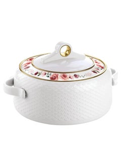 NAYASA Coral Hotpot Stainless Steel Insulated Casserole Food Container with Comfortable Handles White 2500ml  - Image 1