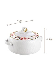 NAYASA Coral Hotpot Stainless Steel Insulated Casserole Food Container with Comfortable Handles White 2500ml  - Image 3