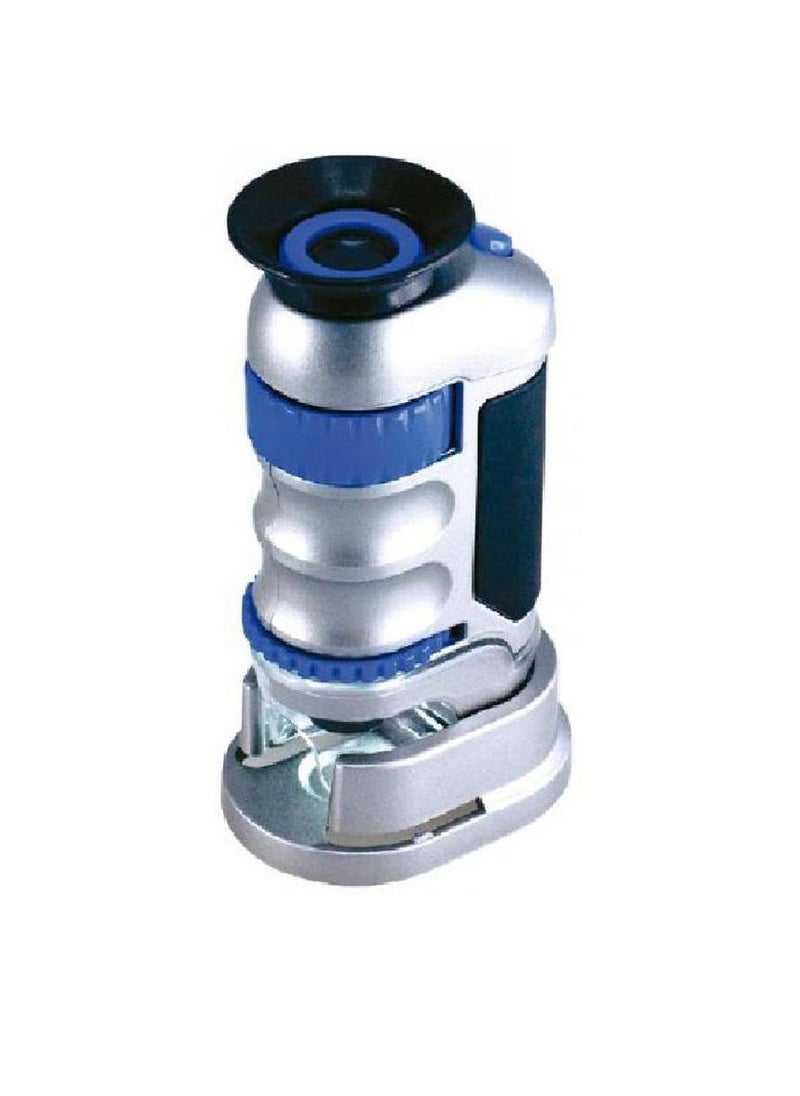 Edu Toys Microscope 20X/40X8 Years and Above Silver Blue  - Image 1