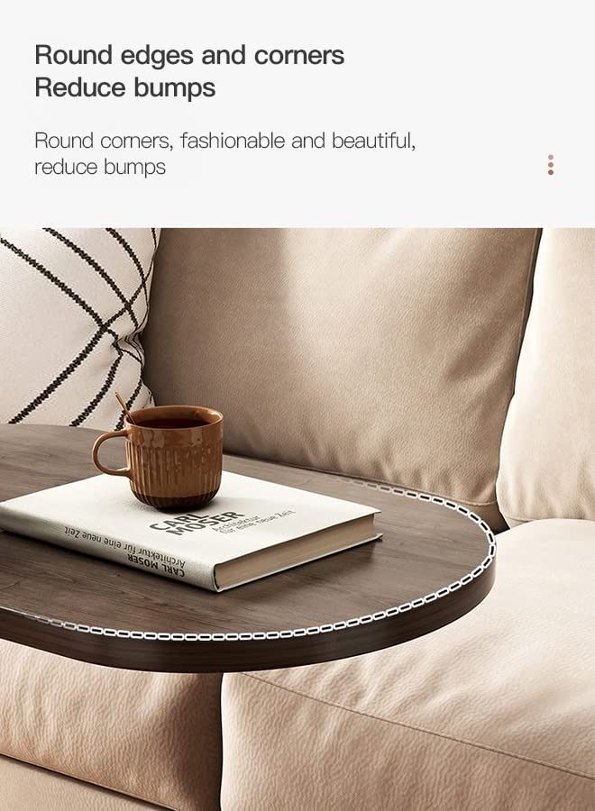 كابتن تيك Coffee Table Living Room Sofa Side Table Modern Scandinavian Simple Home Small Balcony Bedroom Corner Table Bedside Table (Black) - Image 3