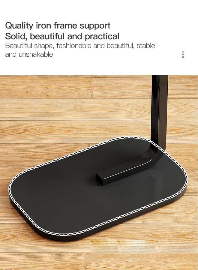 كابتن تيك Coffee Table Living Room Sofa Side Table Modern Scandinavian Simple Home Small Balcony Bedroom Corner Table Bedside Table (Black) - Image 4