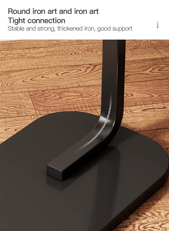 كابتن تيك Coffee Table Living Room Sofa Side Table Modern Scandinavian Simple Home Small Balcony Bedroom Corner Table Bedside Table (Black) - Image 5