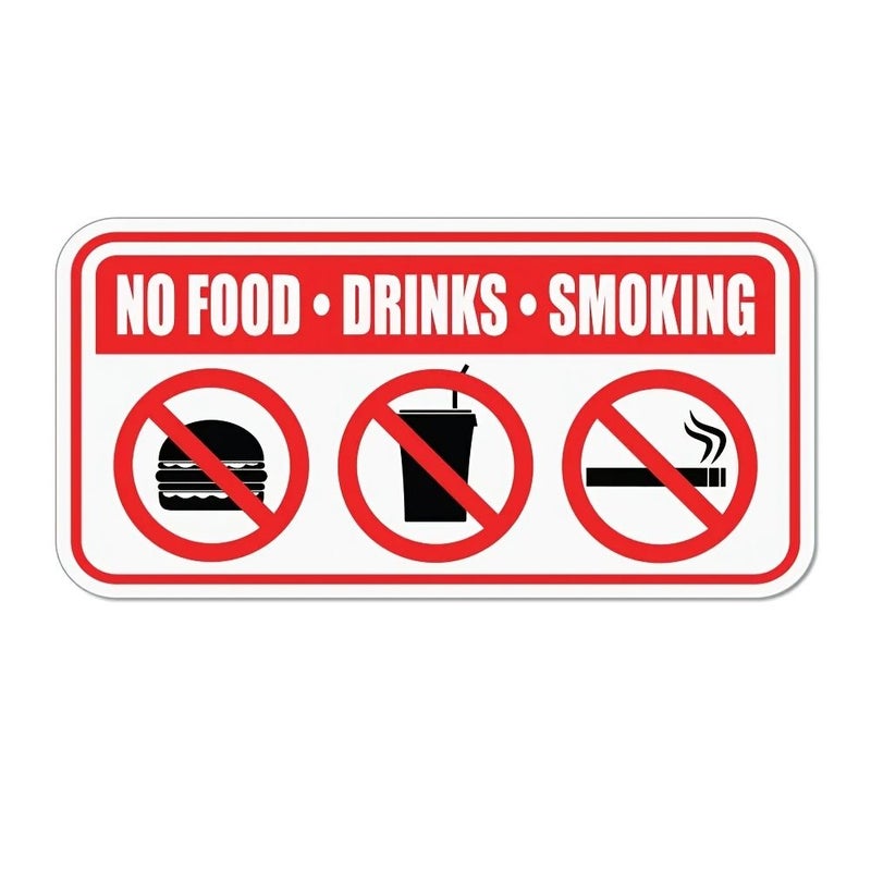 2pcs 4x2 Inches No Smoking Eating Drinking Car Sticker Window Door Decal - Image 3