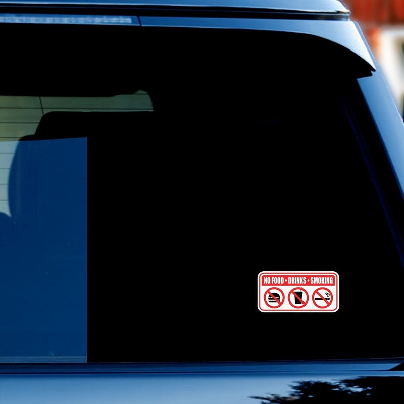 2pcs 4x2 Inches No Smoking Eating Drinking Car Sticker Window Door Decal - Image 5
