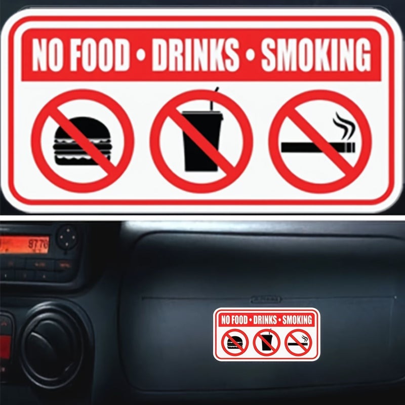 2pcs 4x2 Inches No Smoking Eating Drinking Car Sticker Window Door Decal - Image 4