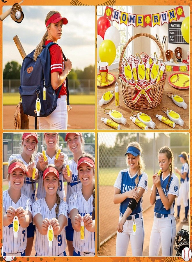 Demissle 24Pcs Softball Travel Size Mini Sunscreen and Sunscreen Lip Balm Bulk Spf Party Favors Small Sunblock with Carabiner Packet Outdoor Must Have Accessories Gifts for Team Players Fans Coach - Image 5