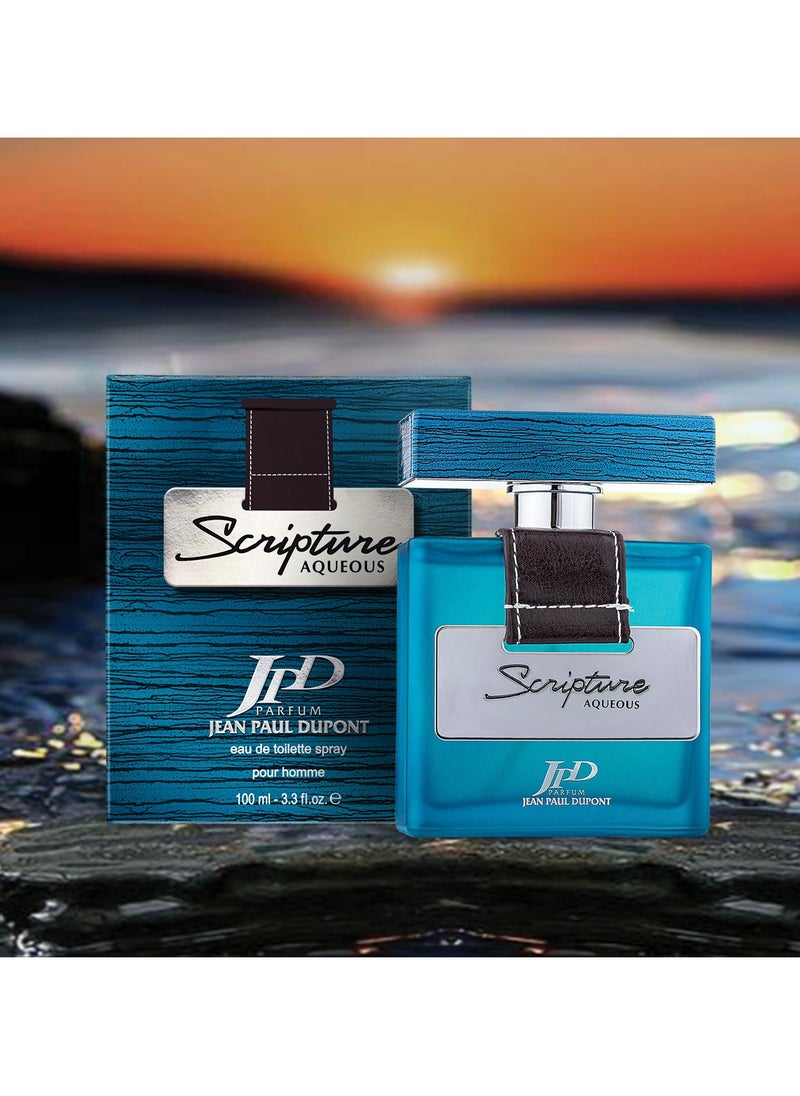 Jean Paul Dupont Scripture Aqueous Eau de Toilette For Men 100ml (Pack of 2)  - Image 2