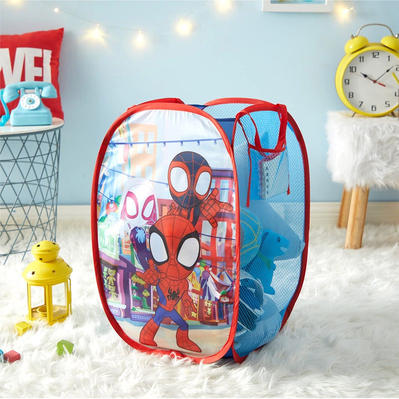Idea Nuova Disney Jr. Spidey and His Amazing Friends Pop Up Storage and Laundry Hamper, 21" H x 13.5" W X 13.5" L - Image 4