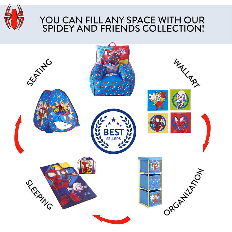 Idea Nuova Disney Jr. Spidey and His Amazing Friends Pop Up Storage and Laundry Hamper, 21" H x 13.5" W X 13.5" L - Image 5