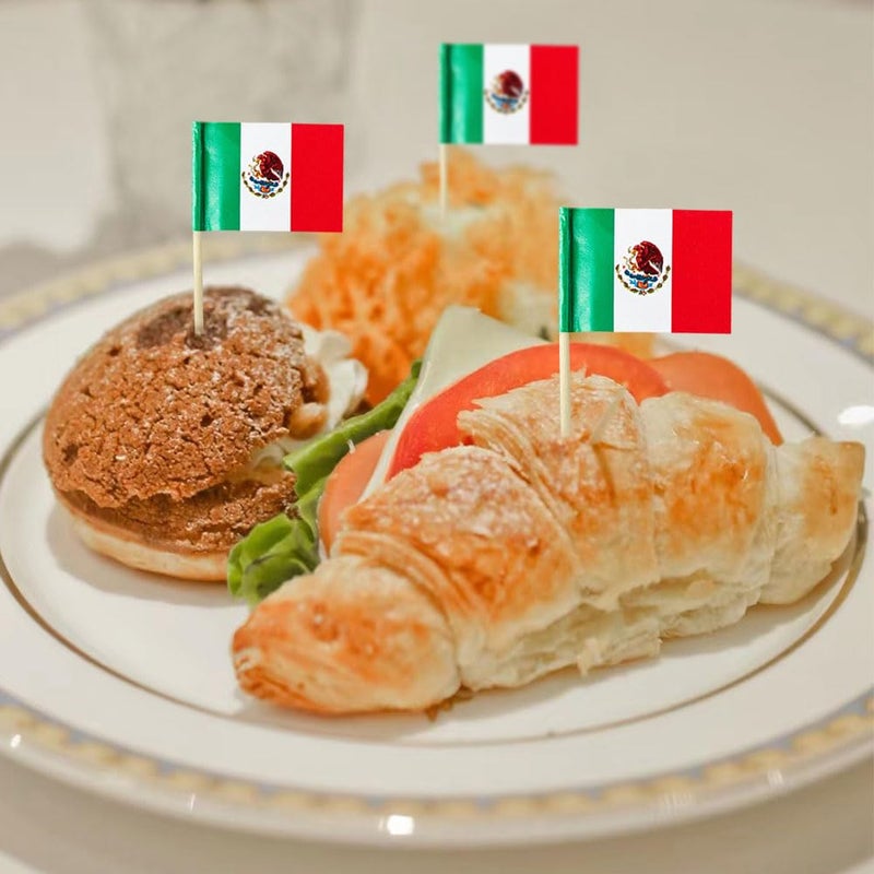 mflagperft Mexico Flag Mexician Flag, Small Mini Mexico Toothpick Flags for Food, Cupcakes, Cocktails, Appetizers, Bar Party Decorations - Image 4