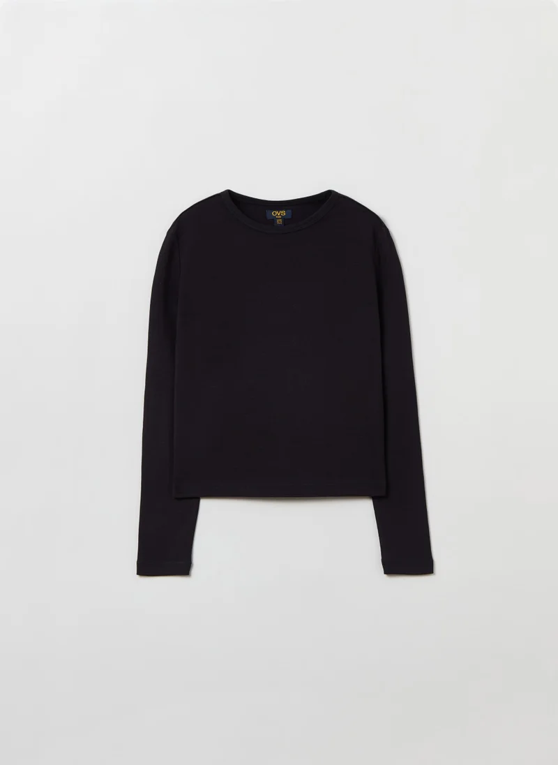 او في اس Long-sleeved T-shirt in cotton