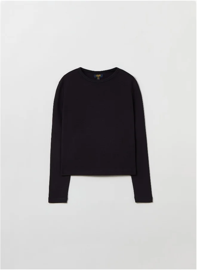 او في اس Long-sleeved T-shirt in cotton