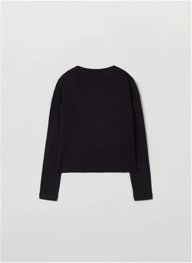 او في اس Long-sleeved T-shirt in cotton