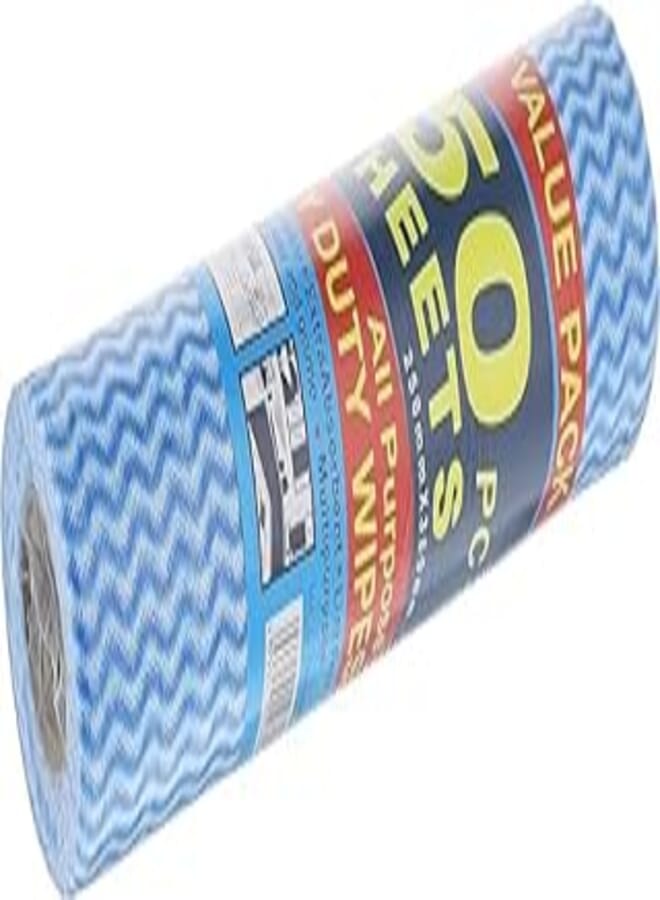 Hanso Heavy Duty Reusable Wipes - Extra Absorbent, Lint Free, Tough on Grease and Grime, Save Money and the Environment Cleaning Solution for Kitchens, Bathrooms, Cars, 1 Set - (50pcs) (blue)