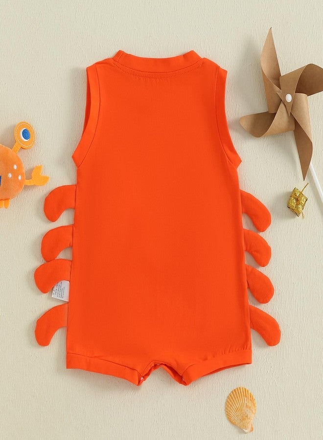 Mieeyali Halloween Newborn Baby Boy Girl Clothes Crab Crawfish Costume Gender Neutral Bodysuit Romper Sea Outfit (Red, 9-18 Months) - Image 3