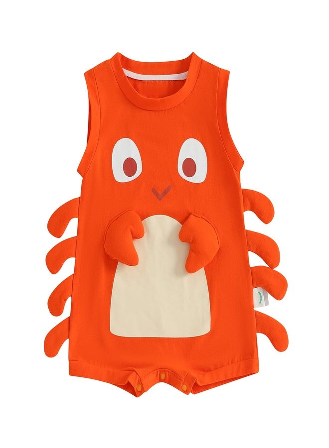 Mieeyali Halloween Newborn Baby Boy Girl Clothes Crab Crawfish Costume Gender Neutral Bodysuit Romper Sea Outfit (Red, 9-18 Months) - Image 1