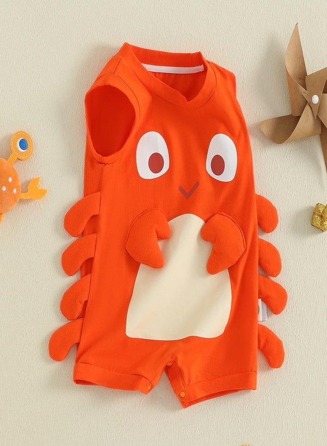 Mieeyali Halloween Newborn Baby Boy Girl Clothes Crab Crawfish Costume Gender Neutral Bodysuit Romper Sea Outfit (Red, 9-18 Months) - Image 2