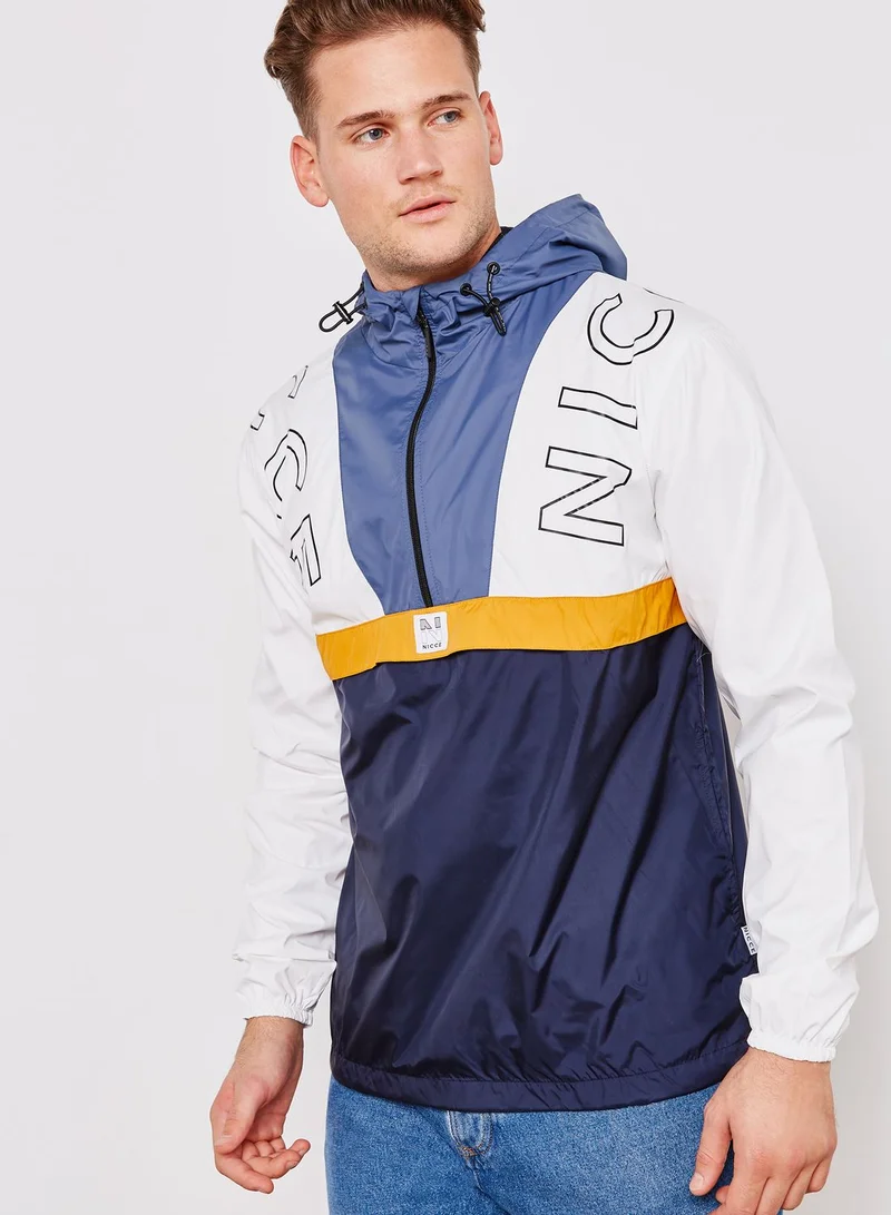 nicce london Colour Block Half Zip Jacket