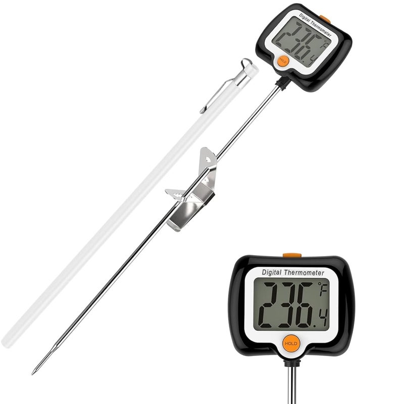 efengcook 10 Inch Long Digital Candy Thermometer with Pot Clip,Deep Fry Thermometer,Rotating Display, Best Instant Read Food Meat Thermometer for Candy Making or Deep Frying - Image 1