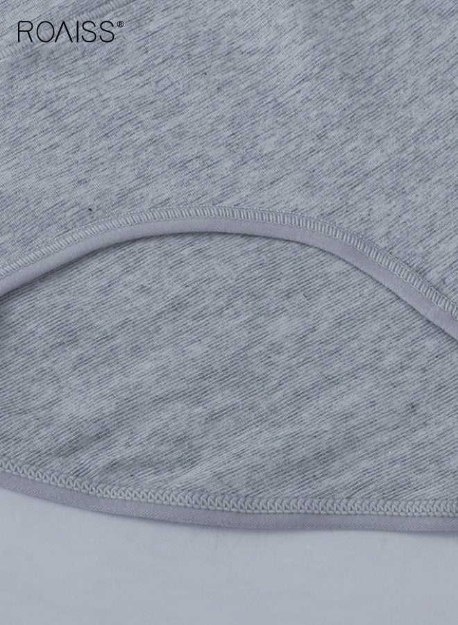 roaiss Womens Cotton Underwear 4 Pack Mid Rise Panties Plus Size Simple Shaping Butt Lifting Triangle Panty for Girls Soft Comfortable Breathable Multipack - Image 5