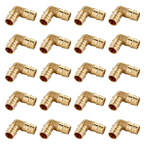 EFIELD Pack of 20 EFIELD Pex A Full Flow Expansion Brass Fittings 12x 12 90 Degree Elbow ASTM F1960PEX196003320PCS - Image 1