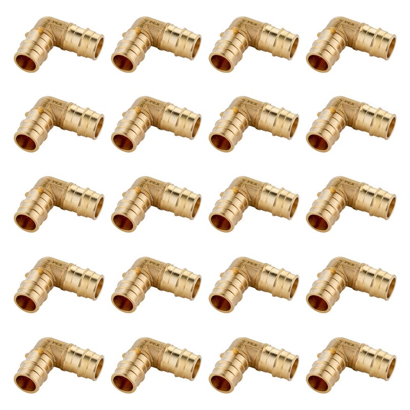 EFIELD Pack of 20 EFIELD Pex A Full Flow Expansion Brass Fittings 12x 12 90 Degree Elbow ASTM F1960PEX196003320PCS - Image 2