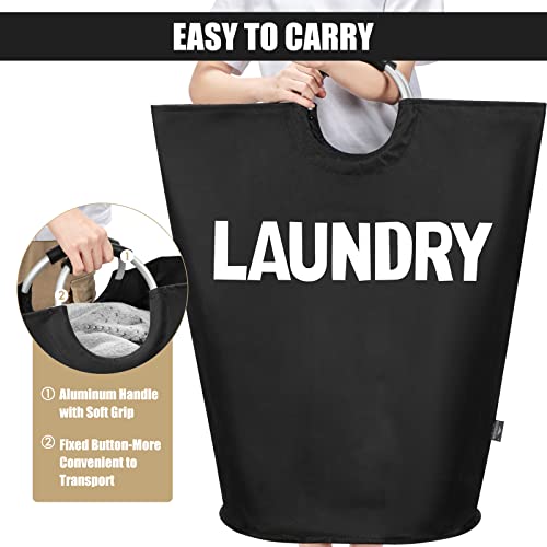 DOKEHOM 160L XX-Large Laundry Basket (7 Colors), Collapsible Laundry Bag, Foldable Laundry Hamper, Folding Washing Bin (Black, XXL) - Image 5