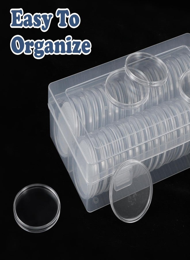 Ubamdom 50 Pcs 46 mm Silver Dollar Case Round Coin Capsules Silver Bar Capsule Holders Silver Dollar Coin Holder Clear Silver Dollar Coin Holder for Morgan, Peace (46mm) - Image 3