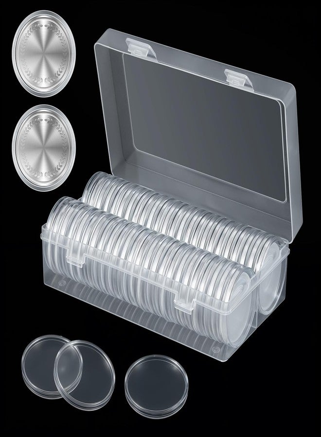 Ubamdom 50 Pcs 46 mm Silver Dollar Case Round Coin Capsules Silver Bar Capsule Holders Silver Dollar Coin Holder Clear Silver Dollar Coin Holder for Morgan, Peace (46mm) - Image 1