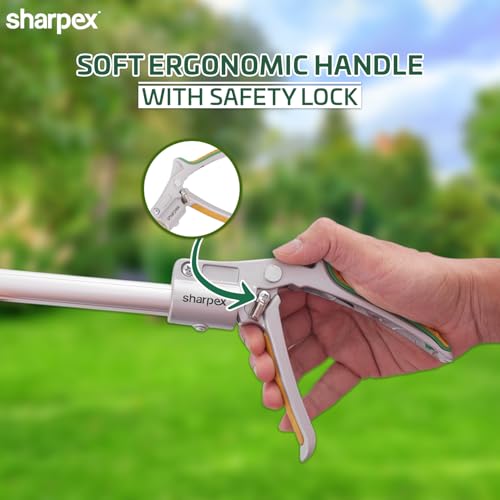 Sharpex 4.4 Feet Long Arm Long Reach Picker Stick | Heavy Duty 4.4 Feet Fixed Length Grabber Pickup Garden Aluminum Stick | Excellent Grip Handle with Lock Latch (Green) - Image 3