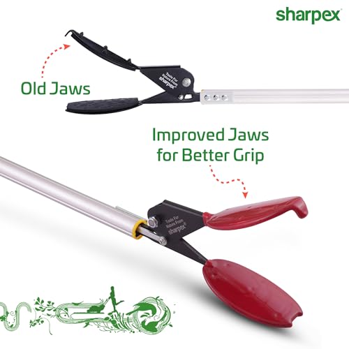 Sharpex 4.4 Feet Long Arm Long Reach Picker Stick | Heavy Duty 4.4 Feet Fixed Length Grabber Pickup Garden Aluminum Stick | Excellent Grip Handle with Lock Latch (Green) - Image 2