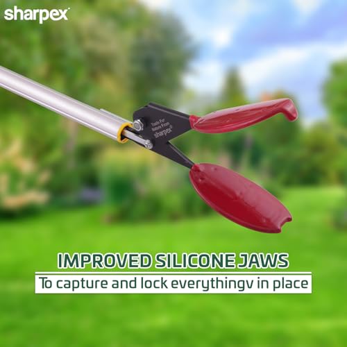 Sharpex 4.4 Feet Long Arm Long Reach Picker Stick | Heavy Duty 4.4 Feet Fixed Length Grabber Pickup Garden Aluminum Stick | Excellent Grip Handle with Lock Latch (Green) - Image 4