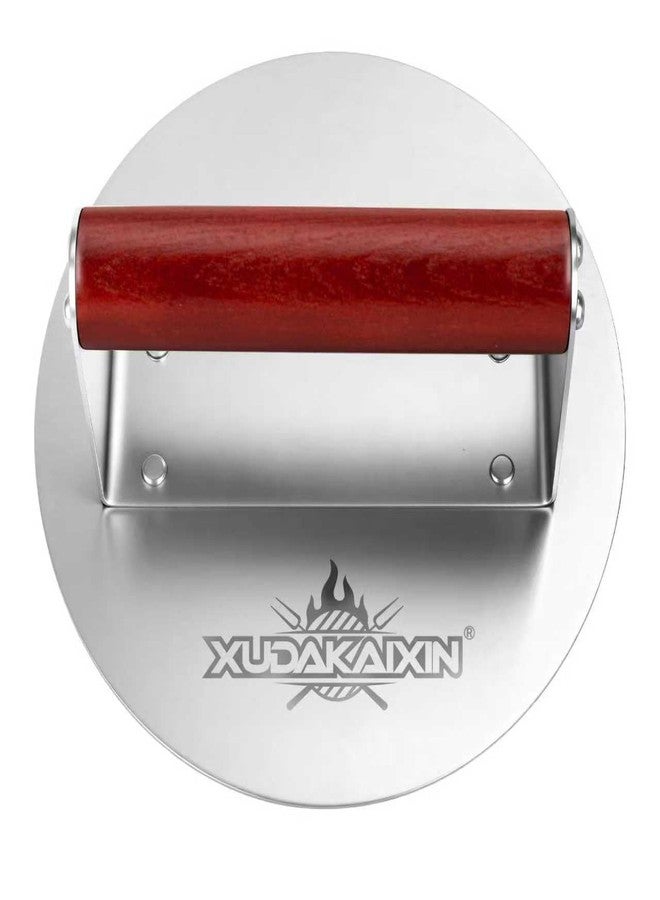 مكبس برجر من الفولاذ المقاوم للصدأ من XUDAKAIXIN، مقاس 6.3 بوصة، أداة لسحق البرجر، ملحقات شواية للشواء للبرجر والستيك واللحوم، مثالي لشوايات بلاكستون وكامب شيف والشوايات الداخلية (دائرية). - Image 1