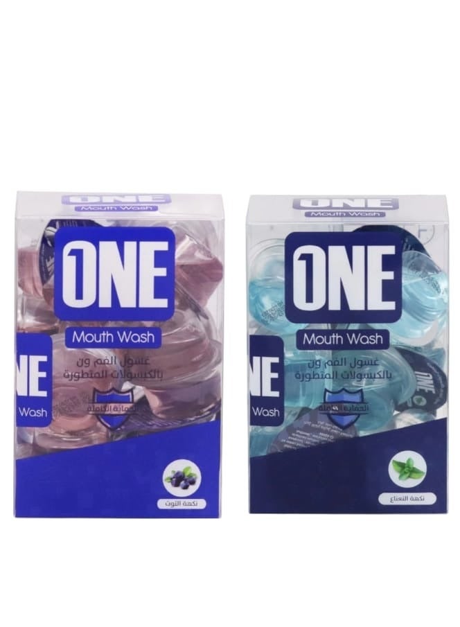 وان غسول الفم المتطور بنكهة النعناع و التوت