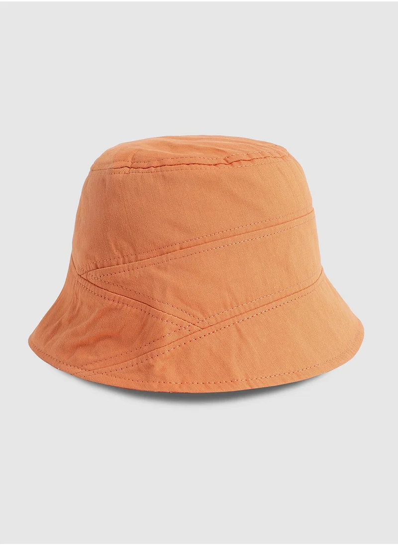 Haute Sauce Self-Design Patched Bucket Hat - Orange