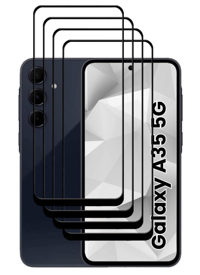 ACLIX 4 Pieces Tempered Glass Screen Protector Antistatic ESD Dustproof Premium Quality High Definition Designed For Samsung Galaxy A35 - Image 1