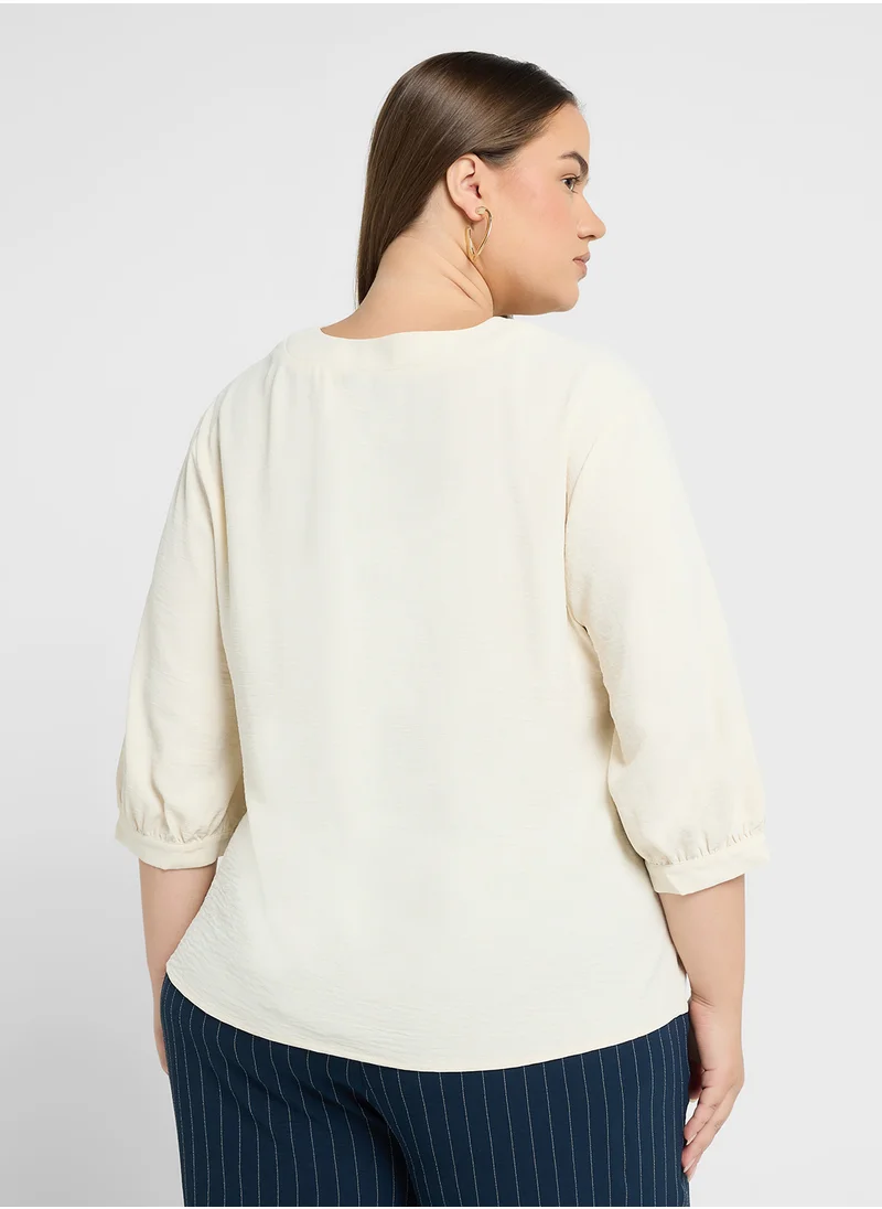 فيرو مودا كيرف V Neck Knitted Sweater