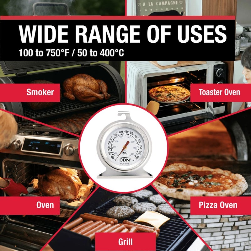 CDN Proaccurate High Heat Oven Thermometer - Stainless Steel, 100 to 750°F - Image 4