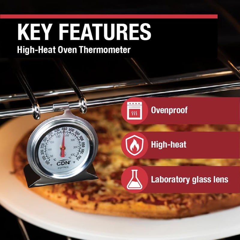 CDN Proaccurate High Heat Oven Thermometer - Stainless Steel, 100 to 750°F - Image 2