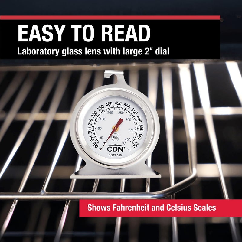 CDN Proaccurate High Heat Oven Thermometer - Stainless Steel, 100 to 750°F - Image 3