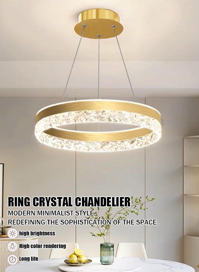 3-Color Modern creative gold ring chandelier dining room home living room kitchen ceiling chandelier - Image 2